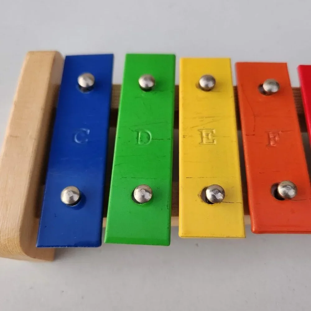 Xylophone 8 Notes Musical Instrument Music Colorful Rainbow Wooden Percussion To